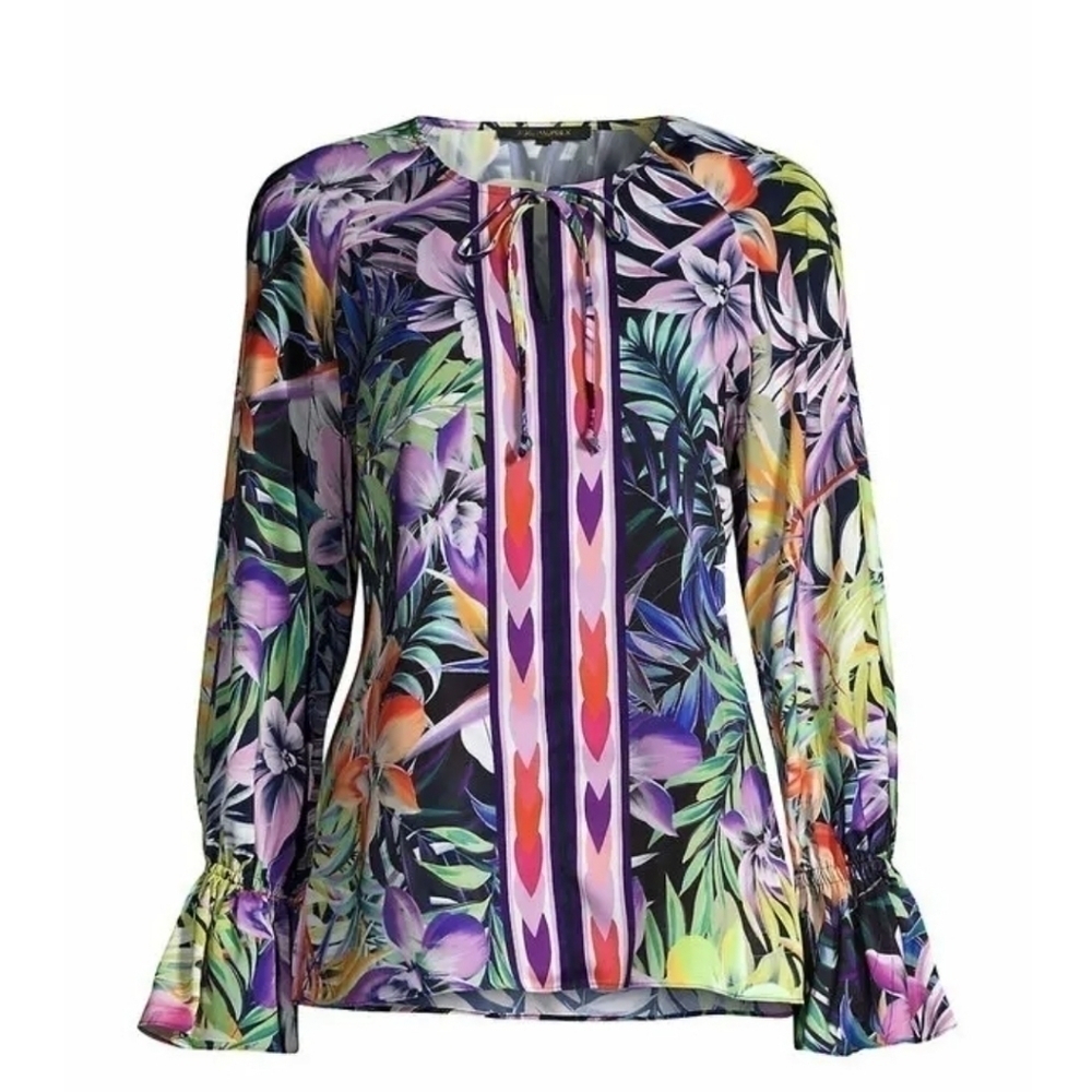 NWOT KOBI HALPERIN; Emma Floral-Print Blouse, Sz XL